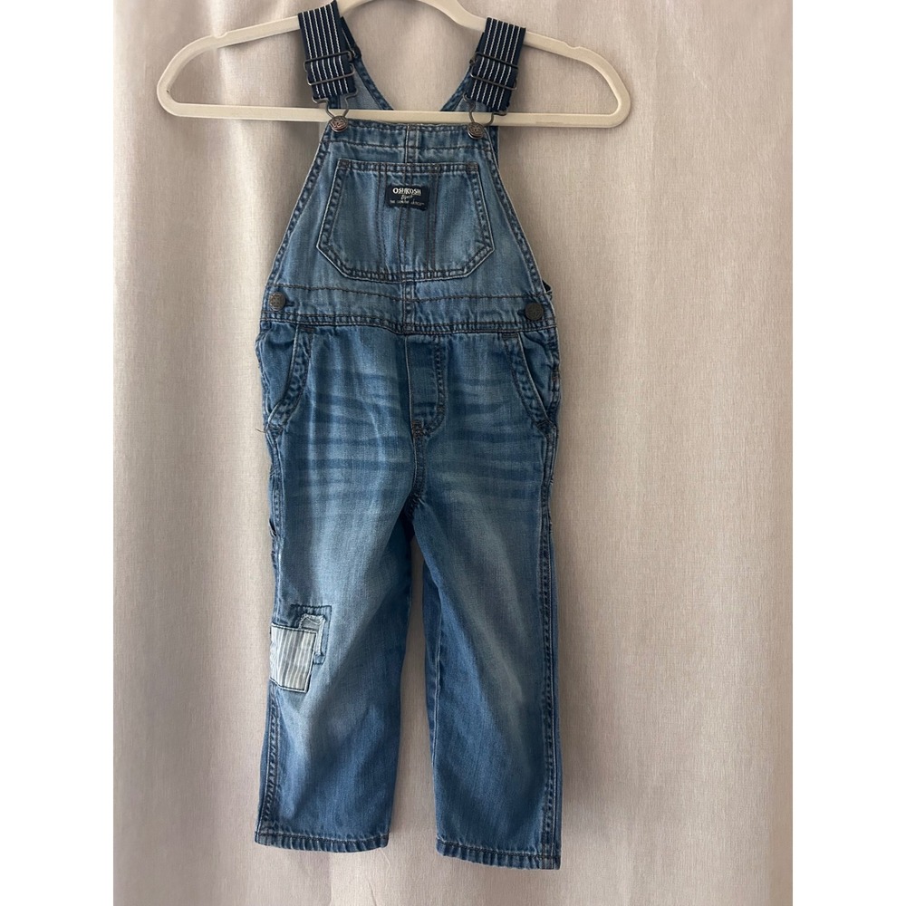 Toddler OshKosh B'gosh Denim Patchwork Overalls Size 3T